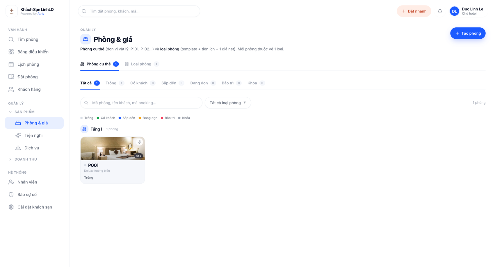 Atrip Booking — Physical room board