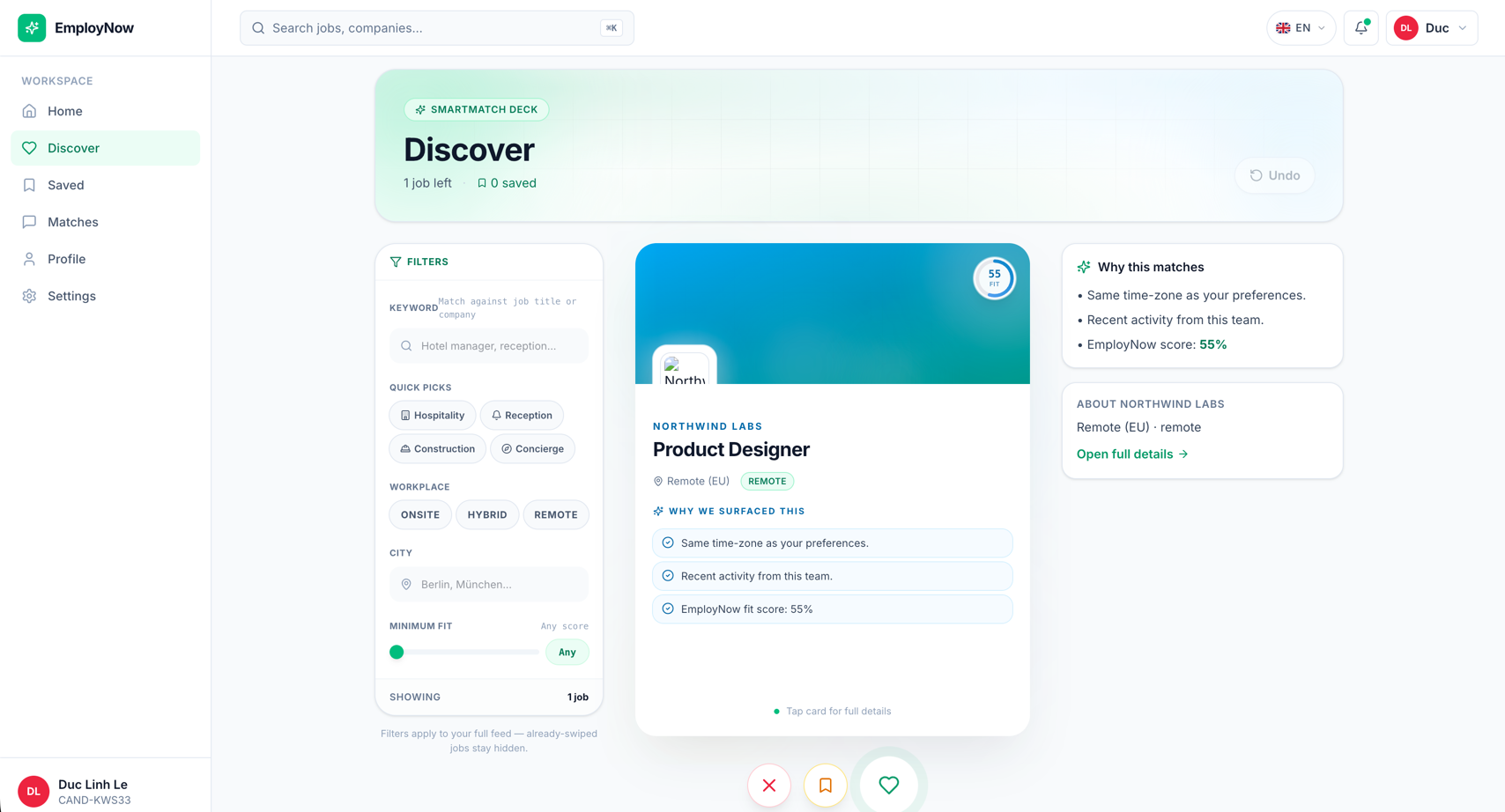 EmployNow — Discover jobs