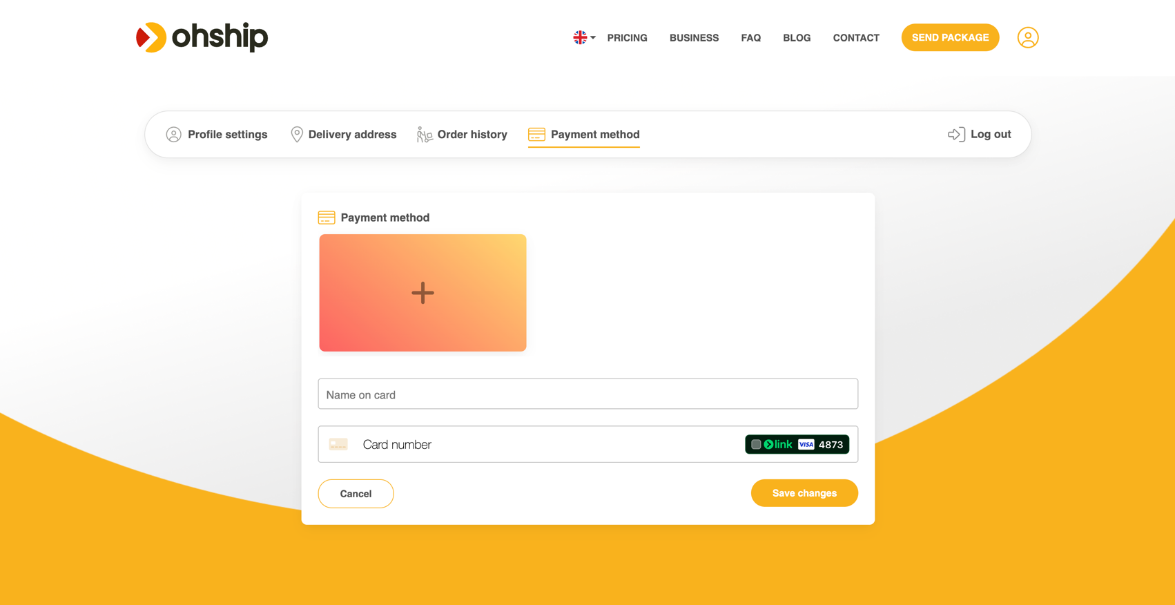 OhShip — Payment methods